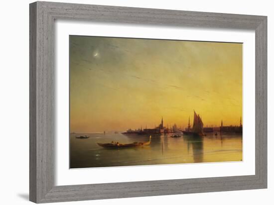 Venice from the Lagoon at Sunset-Ivan Konstantinovich Aivazovsky-Framed Giclee Print