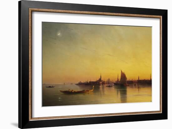 Venice from the Lagoon at Sunset-Ivan Konstantinovich Aivazovsky-Framed Giclee Print