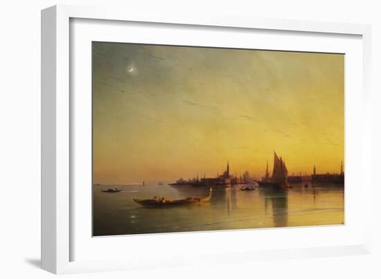 Venice from the Lagoon at Sunset-Ivan Konstantinovich Aivazovsky-Framed Giclee Print