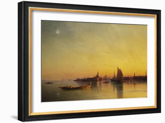 Venice from the Lagoon at Sunset-Ivan Konstantinovich Aivazovsky-Framed Giclee Print