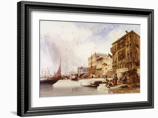 Venice from the Riva Degle Schiavoni, 1841 watercolor-William Callow-Framed Giclee Print