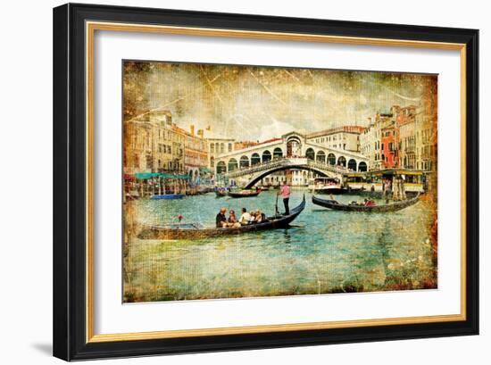 Venice - Great Italian Landmarks Vintage Series-Maugli-l-Framed Art Print