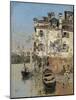 Venice, House on the Canal, C.1900 (Oil on Panel)-Martin Rico y Ortega-Mounted Giclee Print