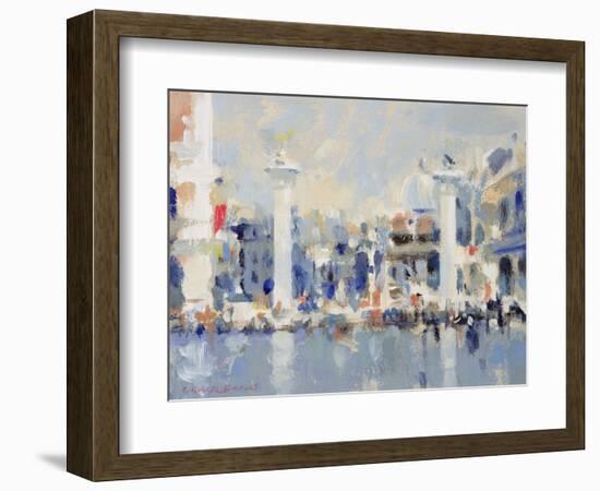 Venice in Blue (W/C on Paper)-Laurence Fish-Framed Giclee Print