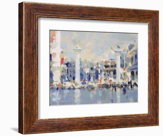 Venice in Blue (W/C on Paper)-Laurence Fish-Framed Giclee Print