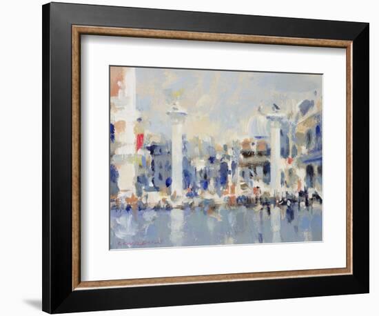 Venice in Blue (W/C on Paper)-Laurence Fish-Framed Giclee Print