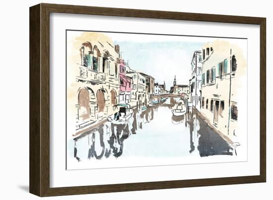 Venice In Ink-OnRei-Framed Art Print