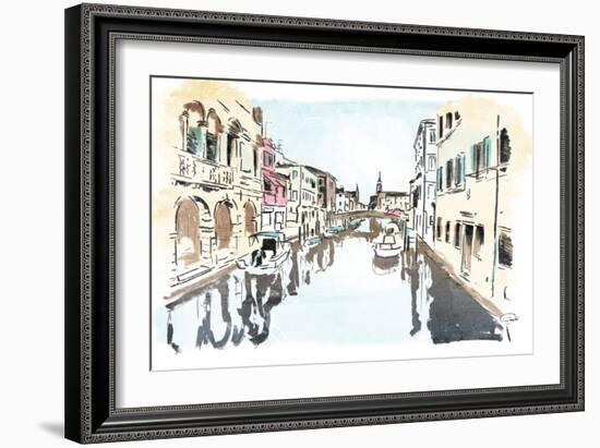 Venice In Ink-OnRei-Framed Art Print