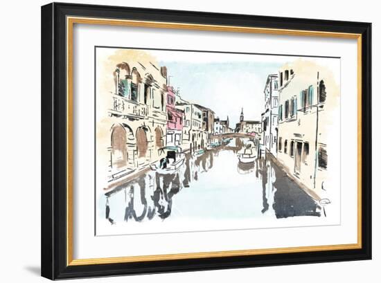 Venice In Ink-OnRei-Framed Art Print