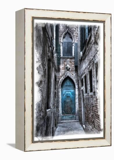 Venice, Italy. Carnival, Colorful Old Blue Doorway in Narrow Alley-Darrell Gulin-Framed Premier Image Canvas