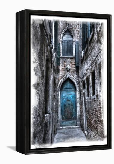 Venice, Italy. Carnival, Colorful Old Blue Doorway in Narrow Alley-Darrell Gulin-Framed Premier Image Canvas