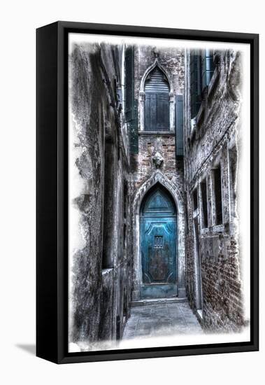 Venice, Italy. Carnival, Colorful Old Blue Doorway in Narrow Alley-Darrell Gulin-Framed Premier Image Canvas