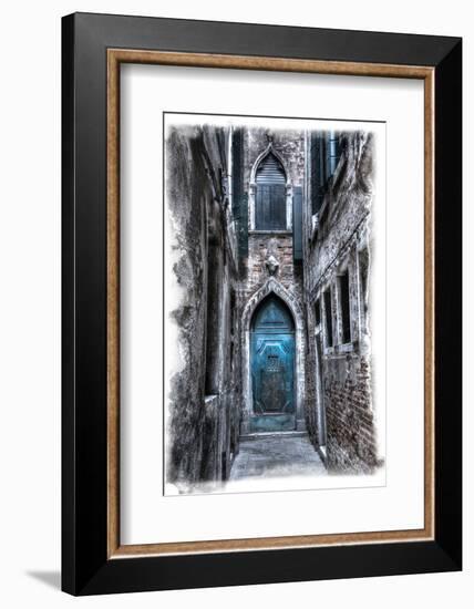 Venice, Italy. Carnival, Colorful Old Blue Doorway in Narrow Alley-Darrell Gulin-Framed Photographic Print