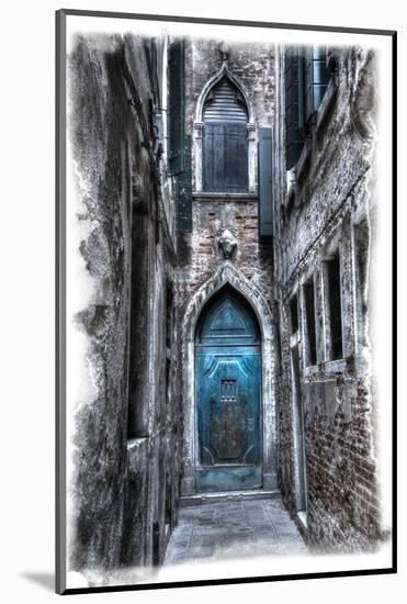 Venice, Italy. Carnival, Colorful Old Blue Doorway in Narrow Alley-Darrell Gulin-Mounted Photographic Print