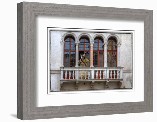 Venice, Italy. Mask and Costumes at Carnival on Balcony-Darrell Gulin-Framed Photographic Print