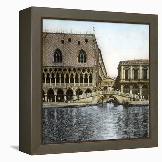 Venice (Italy), Ponte Della Paglia and Sighs, Circa 1895-Leon, Levy et Fils-Framed Premier Image Canvas