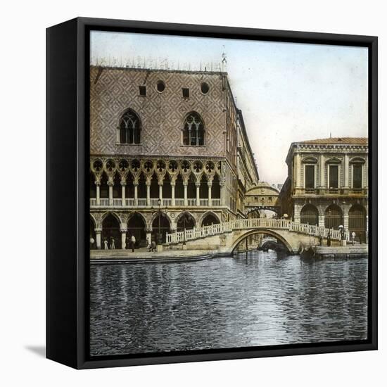 Venice (Italy), Ponte Della Paglia and Sighs, Circa 1895-Leon, Levy et Fils-Framed Premier Image Canvas