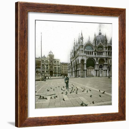 Venice (Italy), Saint Mark's Squre, the Basilica-Leon, Levy et Fils-Framed Photographic Print