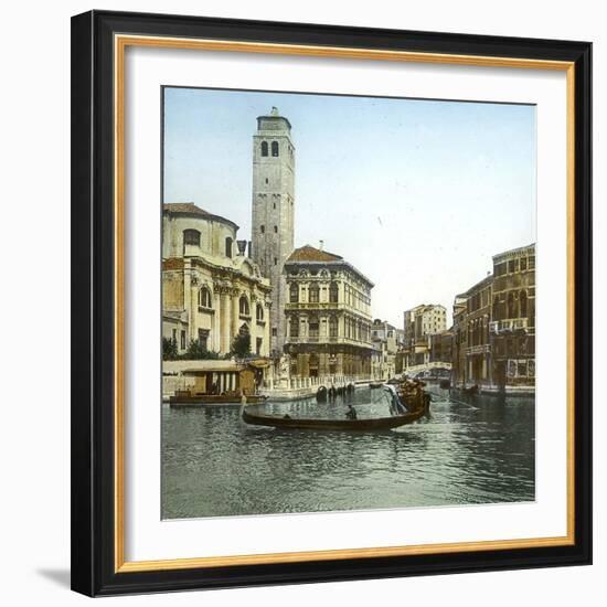 Venice (Italy), San Geremia's Church (1760) and Cannaregio Canal, Circa 1890-1895-Leon, Levy et Fils-Framed Photographic Print