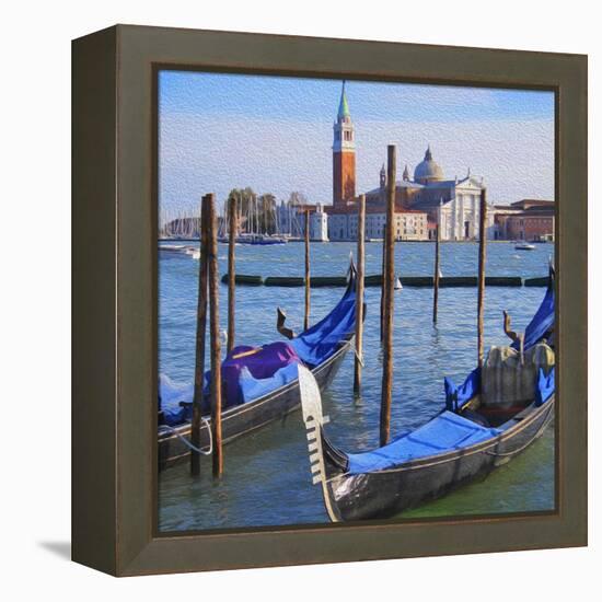 Venice Lagoon with Gondola-Tosh-Framed Stretched Canvas