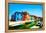 Venice Landmark, Burano Island Canal, Colorful Houses and Boats, Italy-stevanzz-Framed Premier Image Canvas