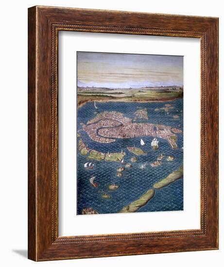 Venice: Map, 16Th Century-Ignazio Danti-Framed Giclee Print