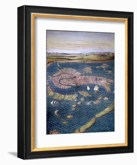 Venice: Map, 16Th Century-Ignazio Danti-Framed Giclee Print