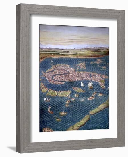 Venice: Map, 16Th Century-Ignazio Danti-Framed Giclee Print