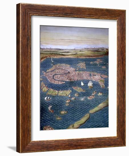 Venice: Map, 16Th Century-Ignazio Danti-Framed Giclee Print