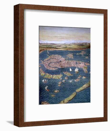 Venice: Map, 16Th Century-Ignazio Danti-Framed Premium Giclee Print