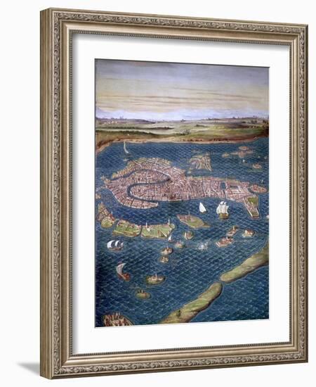 Venice: Map, 16Th Century-Ignazio Danti-Framed Giclee Print