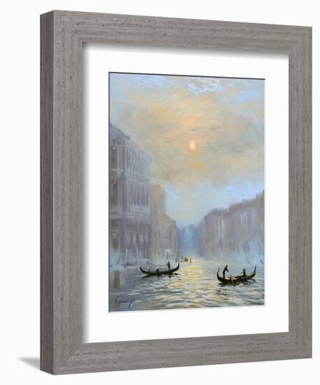 Venice Morning Mist-Chuck Larivey-Framed Art Print