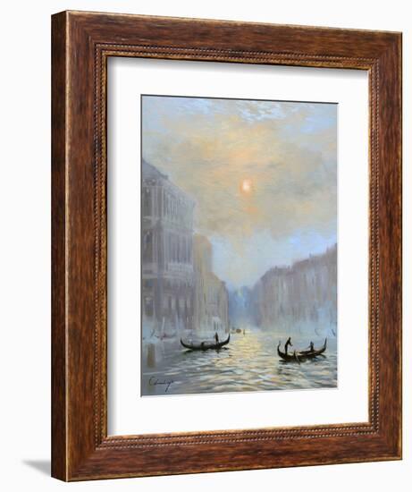 Venice Morning Mist-Chuck Larivey-Framed Art Print