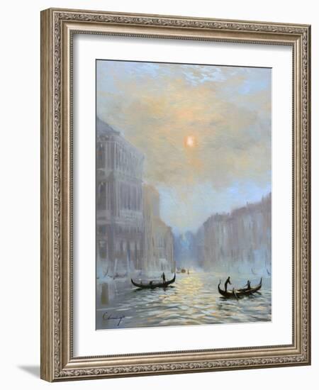 Venice Morning Mist-Chuck Larivey-Framed Art Print