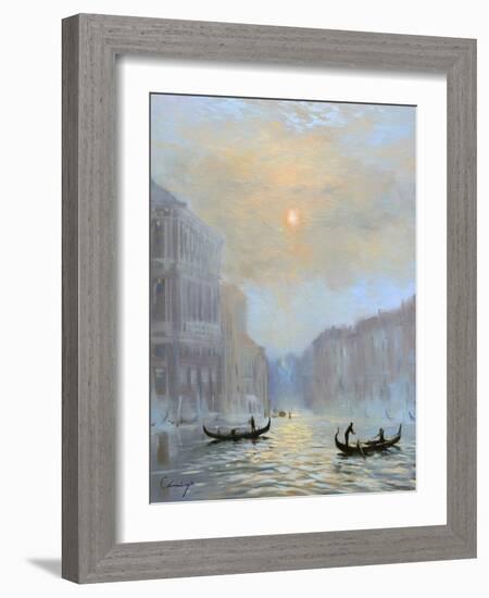 Venice Morning Mist-Chuck Larivey-Framed Art Print