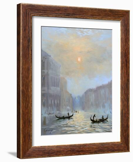 Venice Morning Mist-Chuck Larivey-Framed Art Print