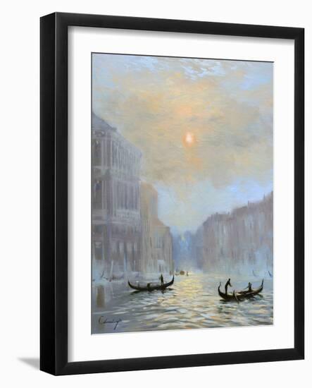 Venice Morning Mist-Chuck Larivey-Framed Art Print