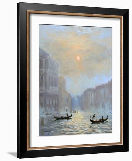 Venice Morning Mist-Chuck Larivey-Framed Art Print