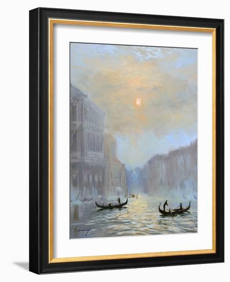 Venice Morning Mist-Chuck Larivey-Framed Art Print