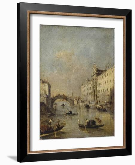 Venice or Rio Dei Mendicanti with Gondolas, 1780-99-Francesco Guardi-Framed Art Print