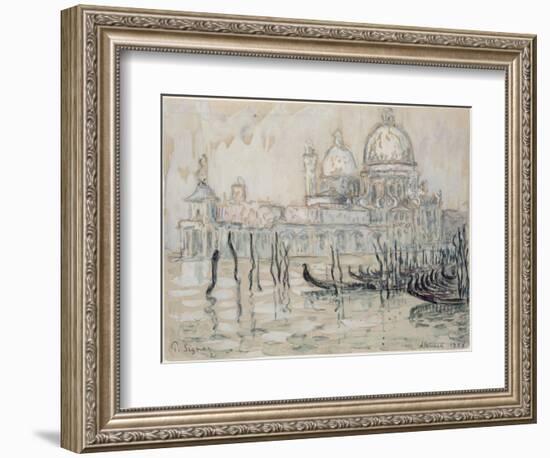 Venice Or, the Gondolas, 1908 (Black Chalk and W/C on Paper)-Paul Signac-Framed Giclee Print