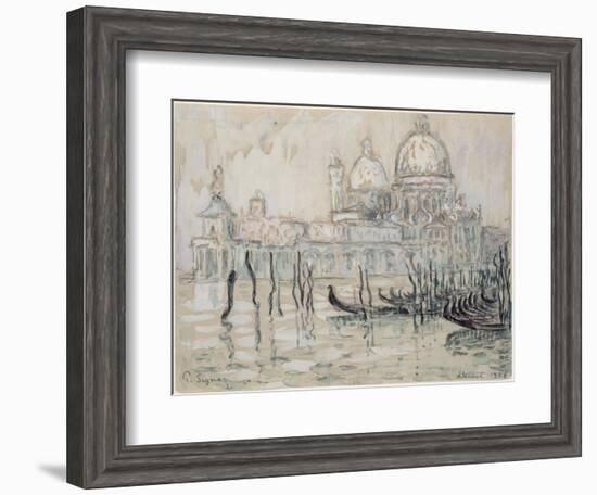 Venice Or, the Gondolas, 1908 (Black Chalk and W/C on Paper)-Paul Signac-Framed Giclee Print