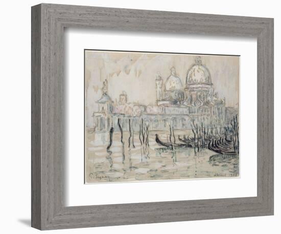 Venice Or, the Gondolas, 1908 (Black Chalk and W/C on Paper)-Paul Signac-Framed Giclee Print