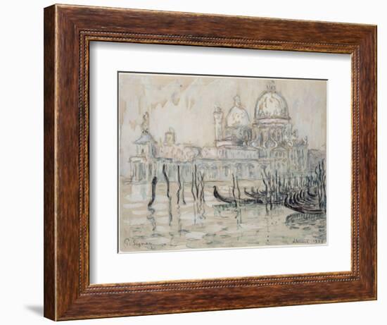 Venice Or, the Gondolas, 1908 (Black Chalk and W/C on Paper)-Paul Signac-Framed Giclee Print