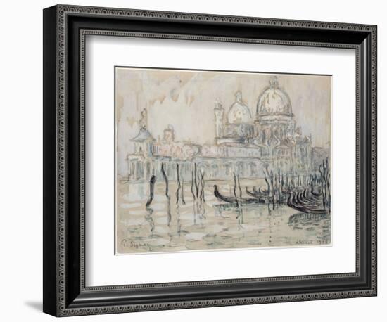 Venice Or, the Gondolas, 1908 (Black Chalk and W/C on Paper)-Paul Signac-Framed Giclee Print