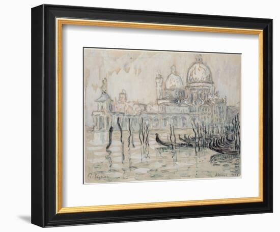 Venice Or, the Gondolas, 1908 (Black Chalk and W/C on Paper)-Paul Signac-Framed Giclee Print