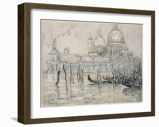 Venice Or, the Gondolas, 1908 (Black Chalk and W/C on Paper)-Paul Signac-Framed Giclee Print