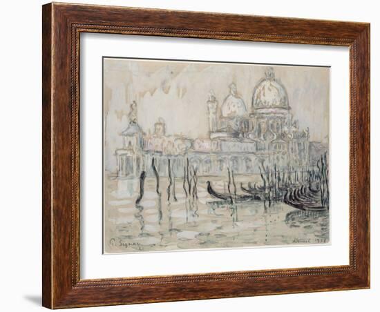 Venice Or, the Gondolas, 1908 (Black Chalk and W/C on Paper)-Paul Signac-Framed Giclee Print