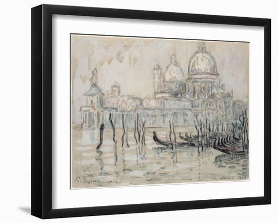 Venice Or, the Gondolas, 1908 (Black Chalk and W/C on Paper)-Paul Signac-Framed Giclee Print