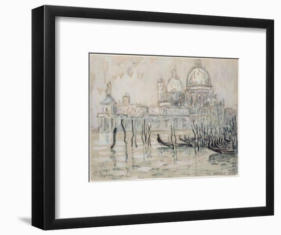 Venice Or, the Gondolas, 1908 (Black Chalk and W/C on Paper)-Paul Signac-Framed Premium Giclee Print